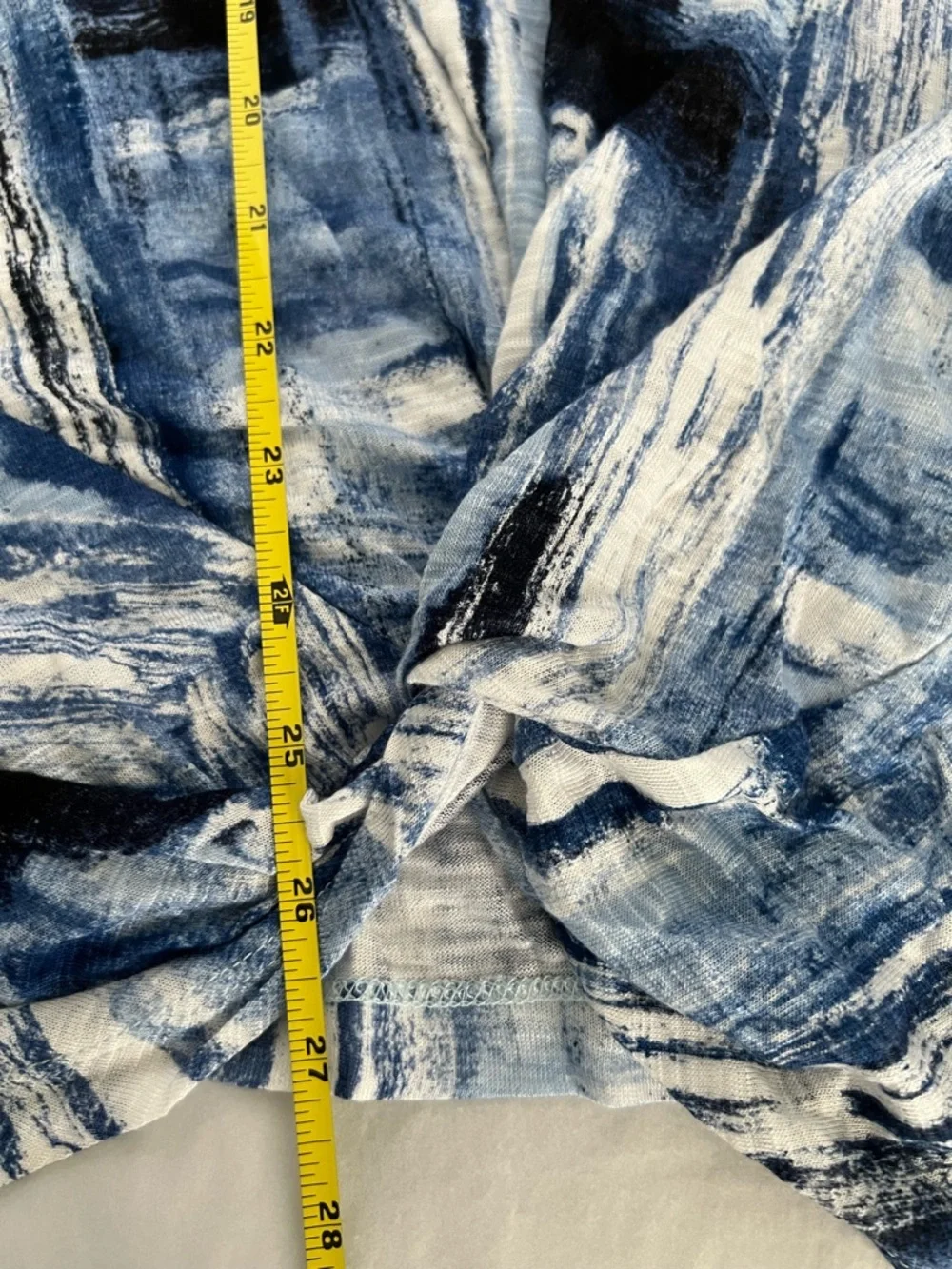 OnQue Blue Abstract Knot-Hem Women's Top XL NWT - Picture 3 of 7